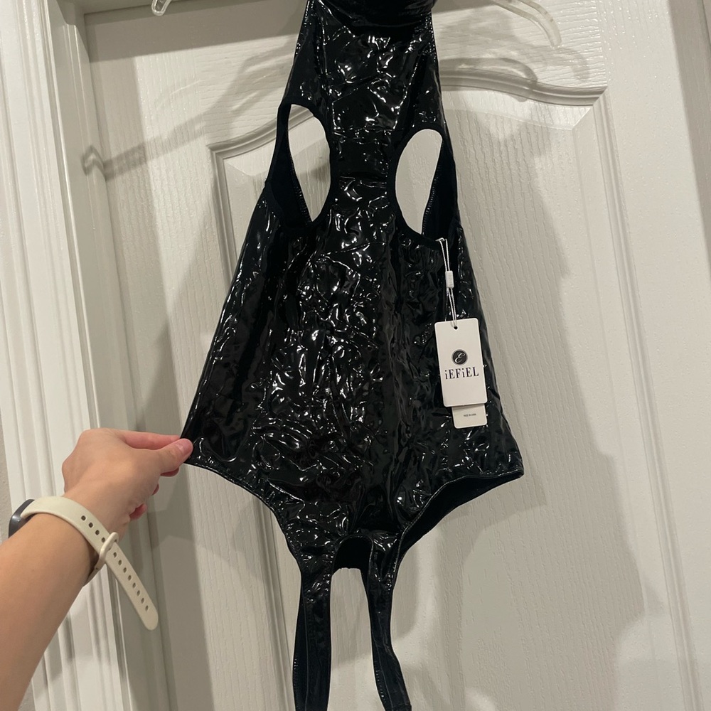Black Shiny Bodysuit